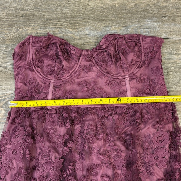 Lulus Quite Perfect Purple Floral Embroidered Strapless Midi Dress NWT XXL - Picture 11 of 11